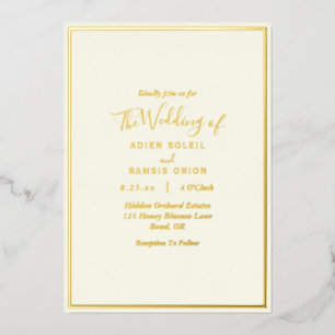 Invitación Con Relieve Metalizado Elegante invitación al Relieve metalizado dorado m