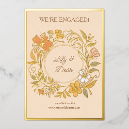 Invitación Con Relieve Metalizado Elegante Invitación Art Nouveau de Relieve metaliz