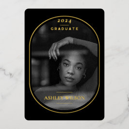 Invitación Con Relieve Metalizado Elegante Invitación de Relieve metalizado de Gradu