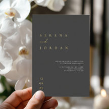 Elegante invitación minimalista de Relieve metaliz