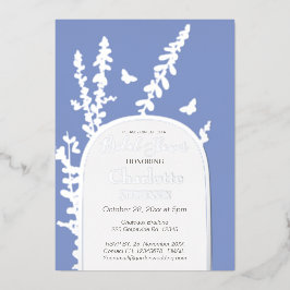 Invitación Con Relieve Metalizado Elegante jardín deja mariposas ducha de novia