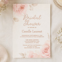 Elegante lluvia de boda floral de melocotón suave
