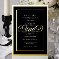 Elegante Marco Formal de Bodas Dorado Premium