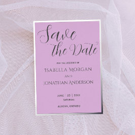 Invitación Con Relieve Metalizado Elegante Mínima Boda Lilac Púrpura Salvar La Fecha