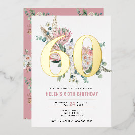 Invitación Con Relieve Metalizado Elegante moderno de cualquier edad rosa polvorient