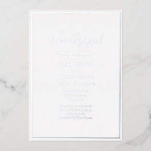 Invitación Con Relieve Metalizado Elegante Moderno Estamos Comprometidos Compromiso