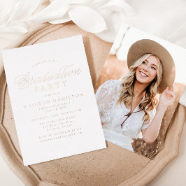 Invitación Con Relieve Metalizado Elegante Partido de Graduación de Fotos con Guión