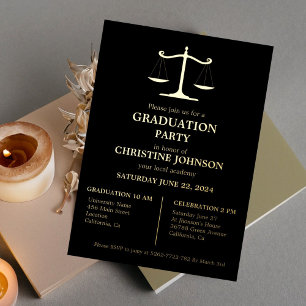Invitación Con Relieve Metalizado Elegante partido de graduación de la Facultad de D
