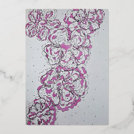 Invitación Con Relieve Metalizado Elegante patrón floral