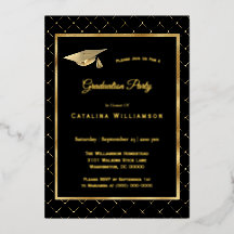 Elegante patrón geométrico dorado graduación