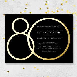 Invitación Con Relieve Metalizado Elegante Personalizado Minimalista Negro Oro de Cu
