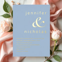 Elegante Polvo Ampersand Blue Boda Gold