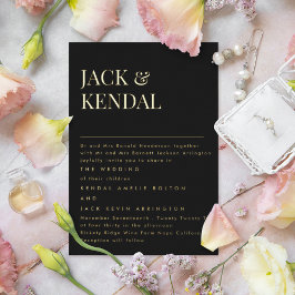 Invitación Con Relieve Metalizado Elegante Premium | Nombres Editables Boda Oro