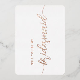 Invitación Con Relieve Metalizado Elegante propuesta de dama de honor Rosa Minimalis