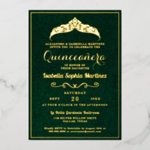 Elegante Quinceañera Cumpleaños 15 Verde Esmeralda