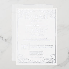 Invitación Con Relieve Metalizado Elegante Relieve metalizado Boda tradicional plate