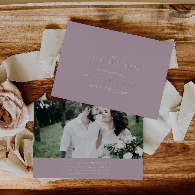 Invitación Con Relieve Metalizado Elegante Relieve metalizado dorado de rosa rosado  (Elegant Charm Pink Rose Gold Foil Save the Date Foil Invitation)