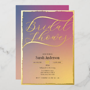 Invitación Con Relieve Metalizado Elegante Relieve metalizado dorado Gradiente Brida