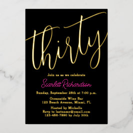 Invitación Con Relieve Metalizado Elegante Relieve metalizado dorado Negro Rosa 30 F