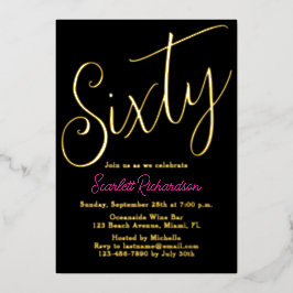 Invitación Con Relieve Metalizado Elegante Relieve metalizado dorado Rosa Negro 60 c