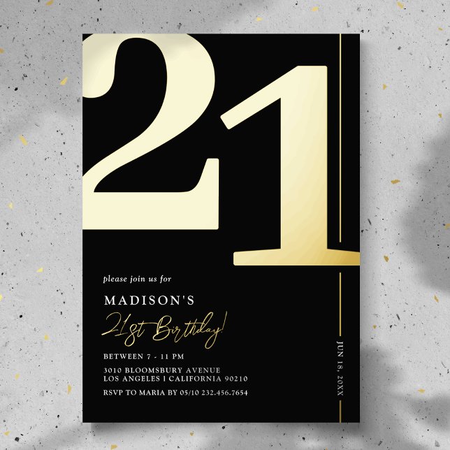Invitación Con Relieve Metalizado Elegante Relieve metalizado Fiesta Adulto 21 Invit (Subido por el creador)