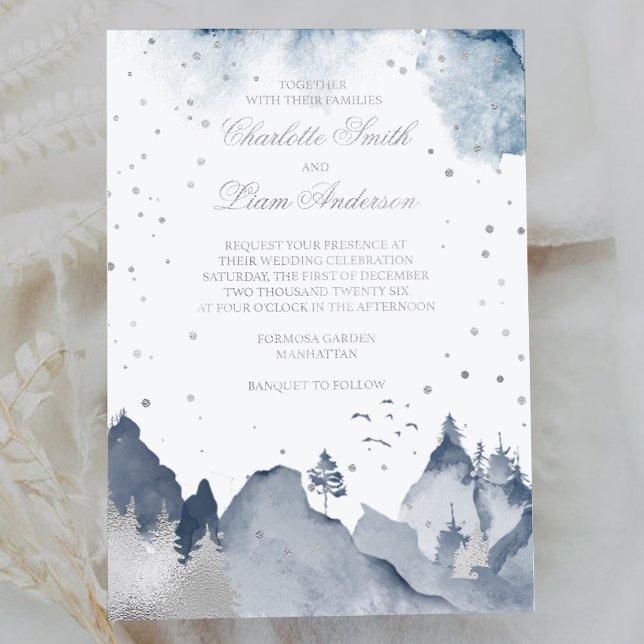 Invitación Con Relieve Metalizado Elegante Relieve metalizado plateado Boda de la Se (Subido por el creador)