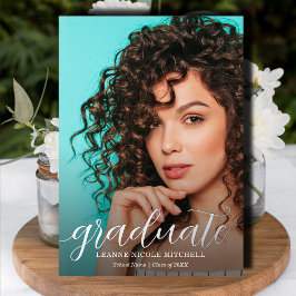 Invitación Con Relieve Metalizado Elegante Relieve metalizado plateado Script Gradua