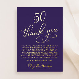 Invitación Con Relieve Metalizado Elegante Relieve metalizado Purple 50 cumpleaños T
