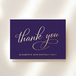 Invitación Con Relieve Metalizado Elegante Relieve metalizado Purple 50 cumpleaños T