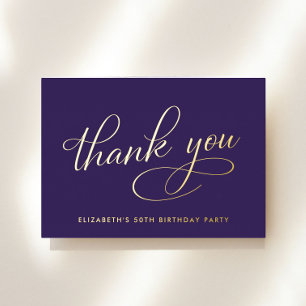 Invitación Con Relieve Metalizado Elegante Relieve metalizado Purple 50 cumpleaños T