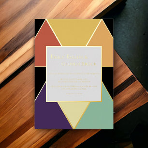 Invitación Con Relieve Metalizado Elegante resumen geométrico oro Boda moderno