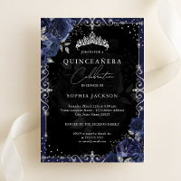 Elegante Rosa Naval Quinceañera de Plata