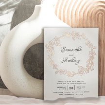 Elegante Rosa negro Boda de flores de oro