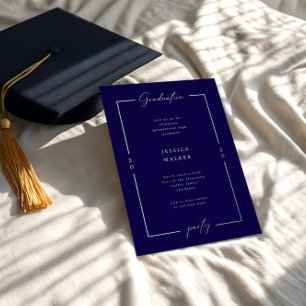 Invitación Con Relieve Metalizado Elegante Script Photo Relieve metalizado Graduatio