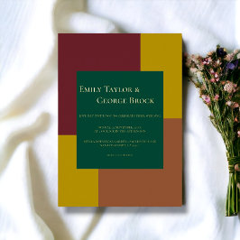 Invitación Con Relieve Metalizado Elegante Sencillo Moderno Colorido Estilo Boda