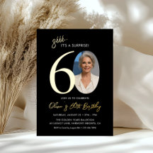 Elegante Sorpresa de Cumpleaños 60 en Foto de Oro