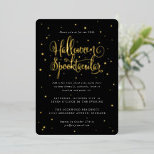 Elegante Spooktacular de Halloween Negro/Oro + Est