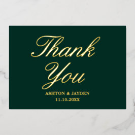 Invitación Con Relieve Metalizado Elegante Verde Esmeralda Boda Agradecimiento Oro R