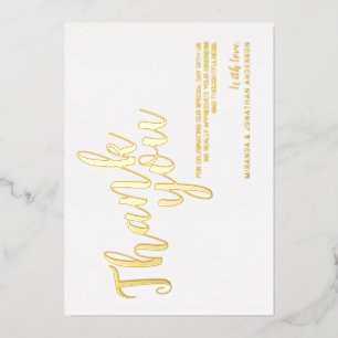 Invitación Con Relieve Metalizado Elegante y elegante boda gracias