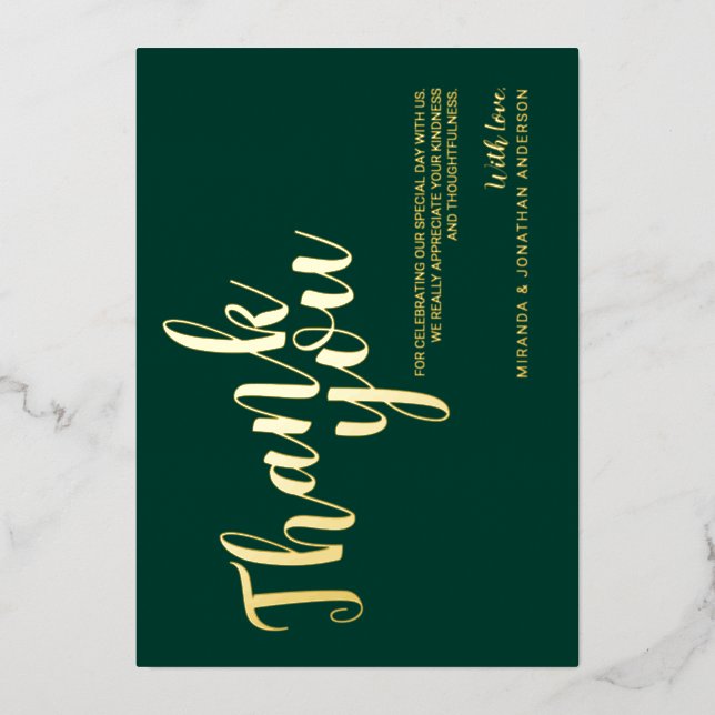 Invitación Con Relieve Metalizado Elegante y elegante boda gracias a Esmeralda y al  (Anverso)