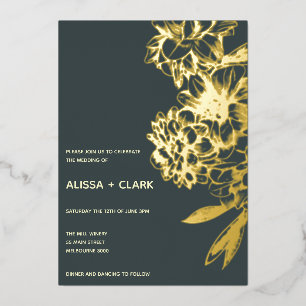 Invitación Con Relieve Metalizado Elegante y simple invitación al Relieve metalizado