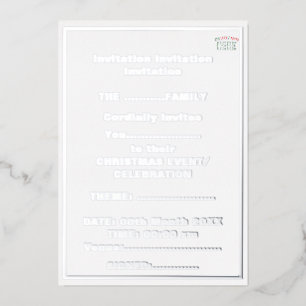 INVITACIÓN CON RELIEVE METALIZADO ELEGANTES PERSONALIZABLES BLANCOS VERIFICADOS DE M