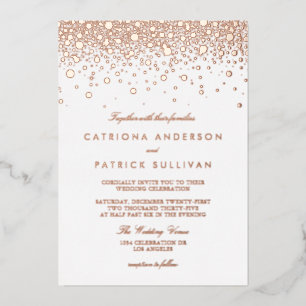 Invitación Con Relieve Metalizado Elegantes puntos de confeti prensados en papel de