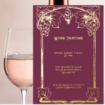 Elegantes uvas Art Nouveau Invitación al Relieve m