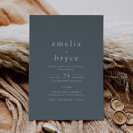 Invitación Con Relieve Metalizado EMELIA Relieve metalizado plateado azul oscuro Bod