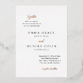 Invitación Con Relieve Metalizado Emma Elegant Wedding