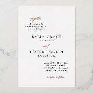 Invitación Con Relieve Metalizado Emma Elegant Wedding
