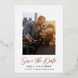 Invitación Con Relieve Metalizado Emma Elegant Wedding Save the Date