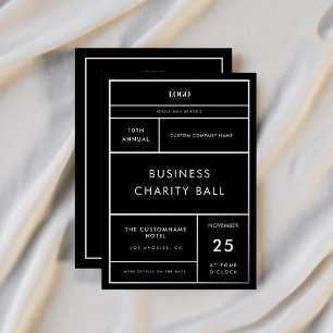 Invitación Con Relieve Metalizado Empresa de eventos con logotipo comercial personal