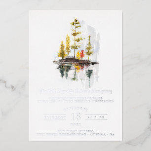 Invitación Con Relieve Metalizado Enamorarse Boda de Otoño Rústica